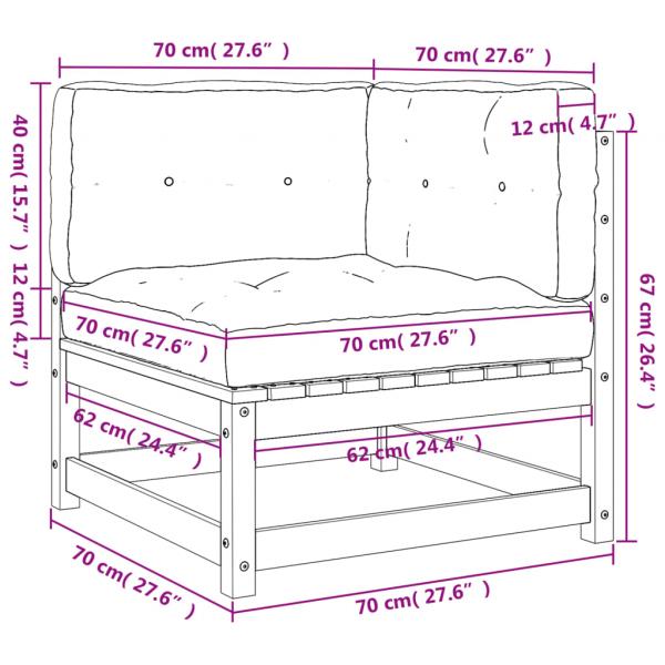 Garten-Ecksofa mit Kissen Kiefernholz Imprägniert