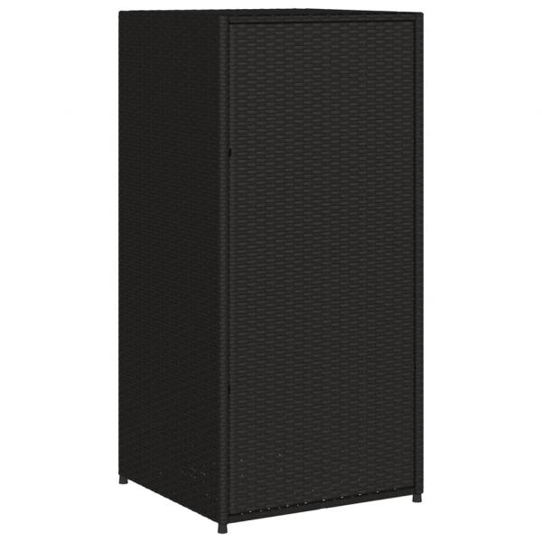 Gartenschrank Schwarz 55x55x111 cm Poly Rattan