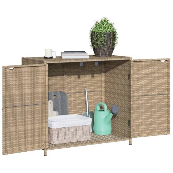 Gartenschrank Beige 83x45x76 cm Poly Rattan