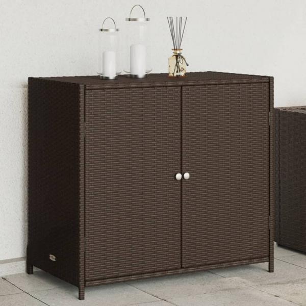 ARDEBO.de - Gartenschrank Braun 83x45x76 cm Poly Rattan