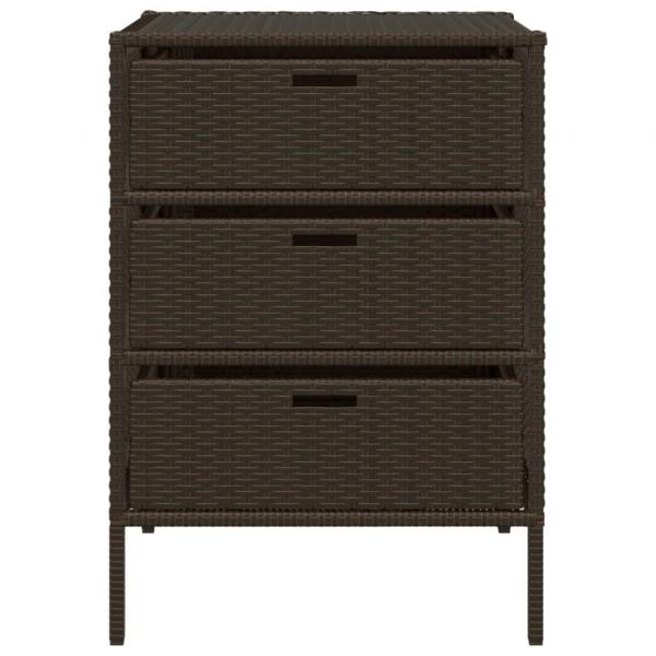 Gartenschrank Braun 55x59x80 cm Poly Rattan