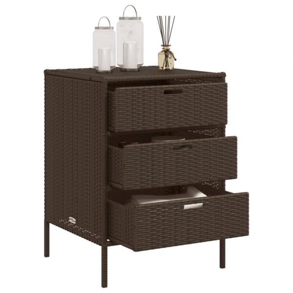 Gartenschrank Braun 55x59x80 cm Poly Rattan