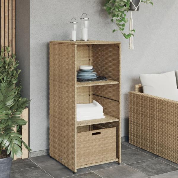 Gartenschrank Beige 50x55x115 cm Poly Rattan