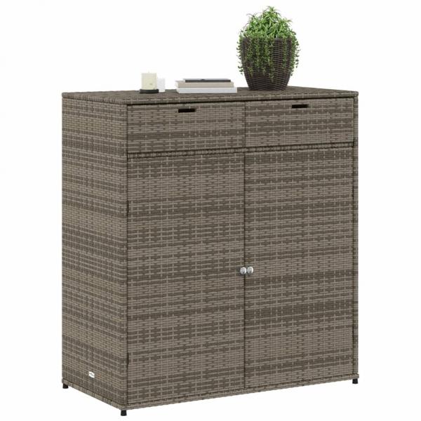 Gartenschrank Grau 105x55x113 cm Poly Rattan