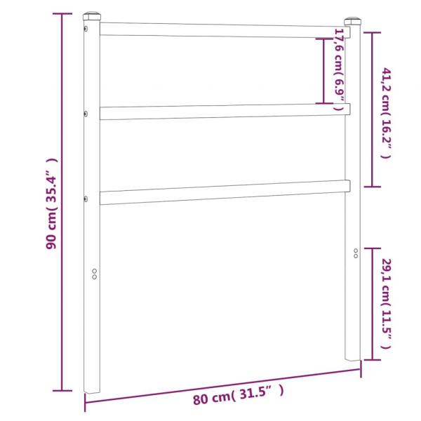 Kopfteil Metall Schwarz 75 cm