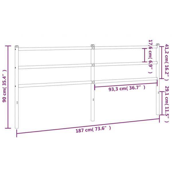 Kopfteil Metall Schwarz 180 cm