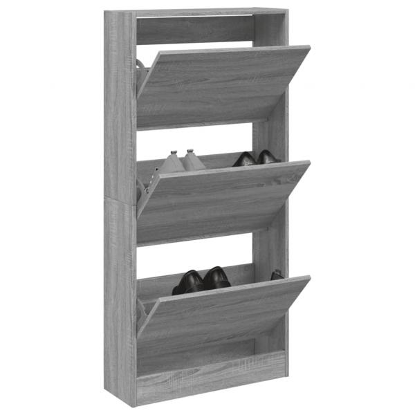 ARDEBO.de - Schuhschrank Grau Sonoma 60x21x125,5 cm Holzwerkstoff