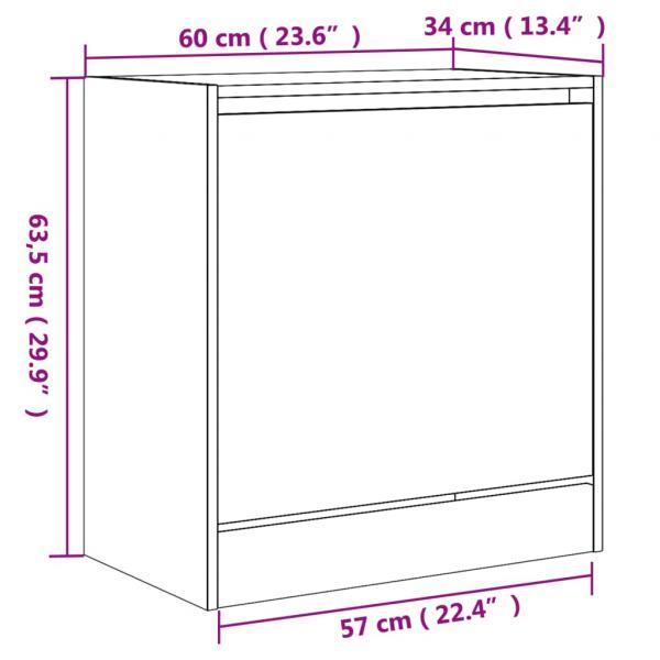 Schuhschrank Grau Sonoma 60x34x63,5 cm Holzwerkstoff