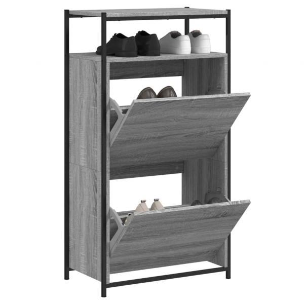 ARDEBO.de - Schuhschrank Grau Sonoma 60x34x112 cm Holzwerkstoff