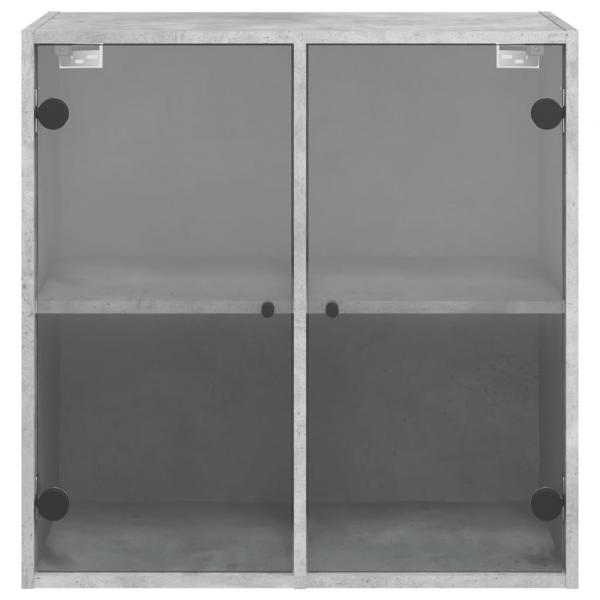 Wandschrank mit Glastüren Betongrau 68x37x68,5 cm