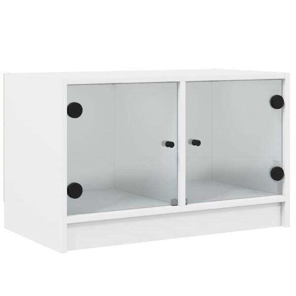 TV-Schrank mit Glastüren Weiß 68x37x42 cm