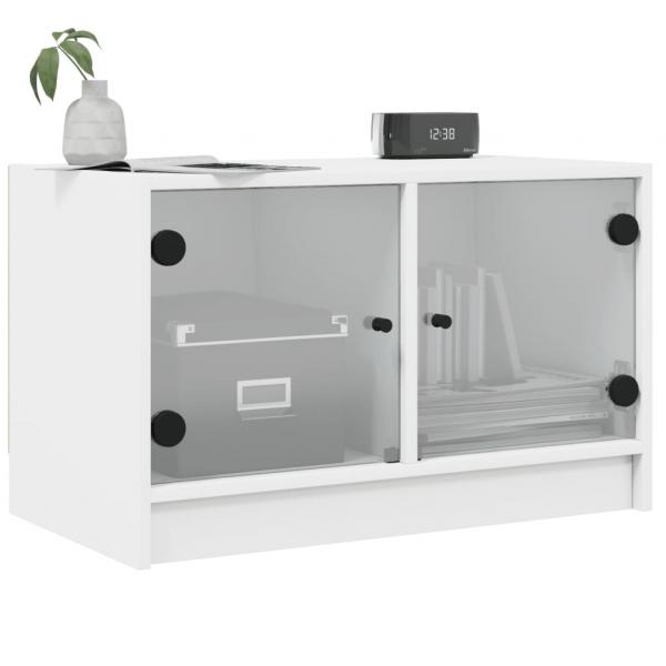 TV-Schrank mit Glastüren Weiß 68x37x42 cm