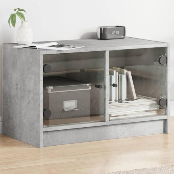 ARDEBO.de - TV-Schrank mit Glastüren Betongrau 68x37x42 cm