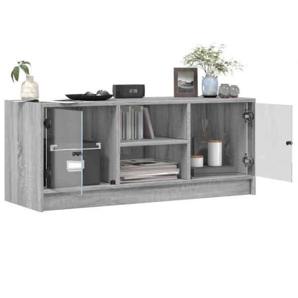 TV-Schrank mit Glastüren Grau Sonoma 102x37x42 cm