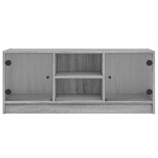 TV-Schrank mit Glastüren Grau Sonoma 102x37x42 cm