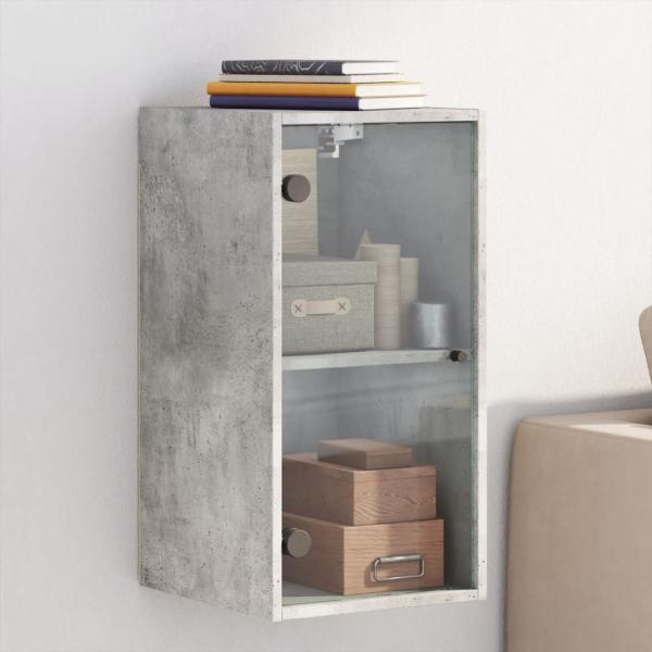 ARDEBO.de - Wandschrank mit Glastüren Betongrau 35x37x68,5 cm