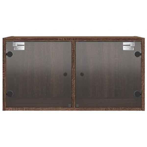 Wandschrank mit Glastüren Braun Eichen-Optik 68,5x37x35 cm