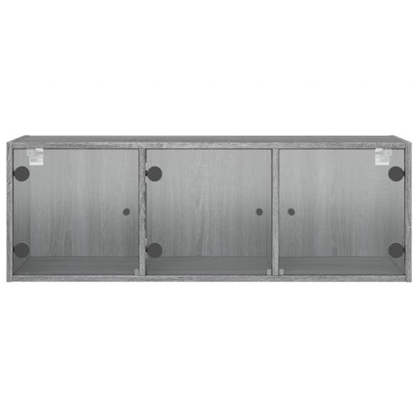 Wandschrank mit Glastüren Grau Sonoma 102x37x35 cm