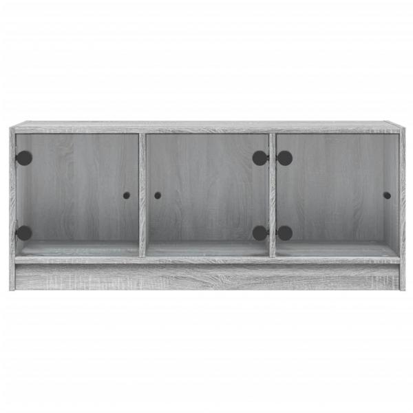 TV-Schrank mit Glastüren Grau Sonoma 102x37x42 cm