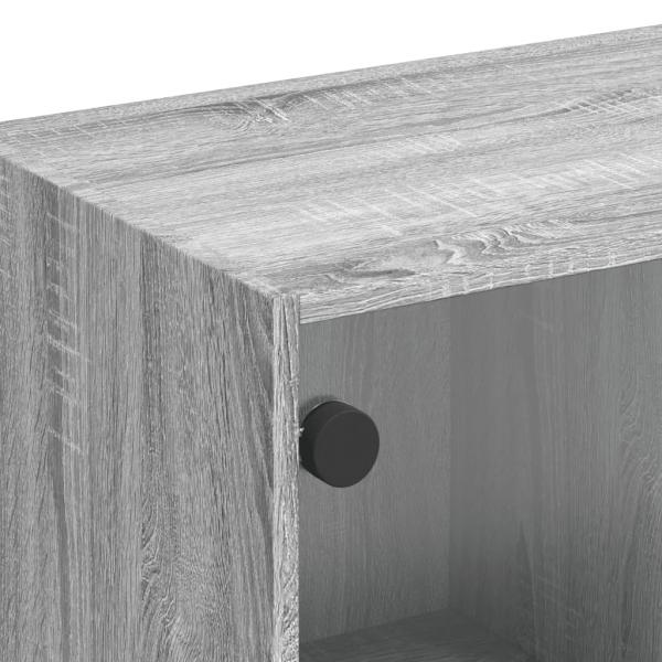 TV-Schrank mit Glastüren Grau Sonoma 102x37x42 cm