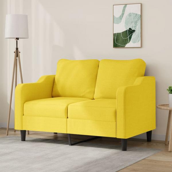 ARDEBO.de - 2-Sitzer-Sofa Hellgelb 120 cm Stoff