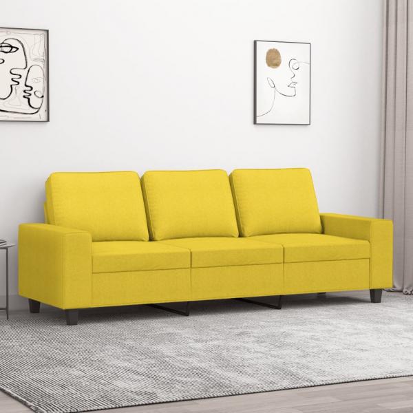 ARDEBO.de - 3-Sitzer-Sofa Hellgelb 180 cm Stoff