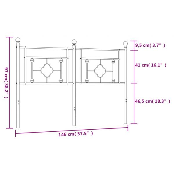 Kopfteil Metall Weiß 140 cm