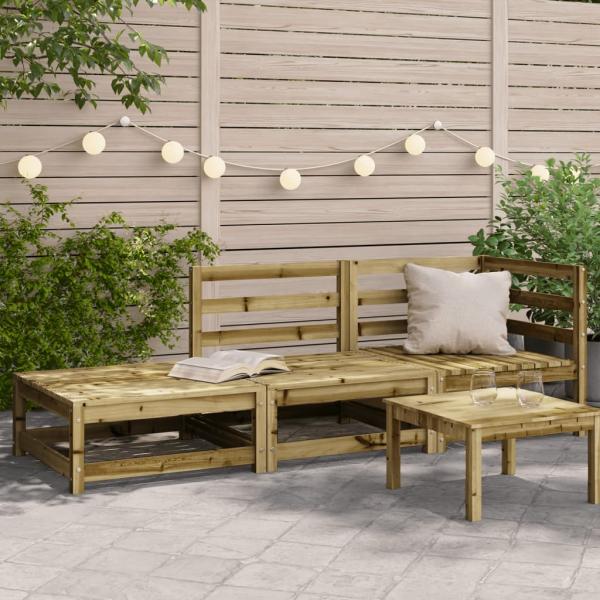 ARDEBO.de - Gartensofa mit Hocker 2-Sitzer Kiefernholz Imprägniert