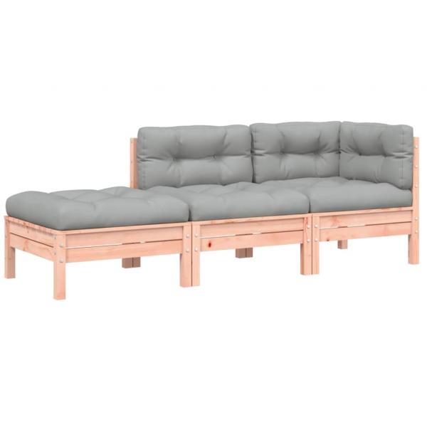 Gartensofa mit Kissen und Hocker 2-Sitzer