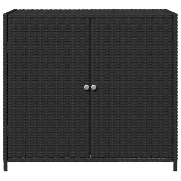 Gartenschrank Schwarz 83x45x76 cm Poly Rattan