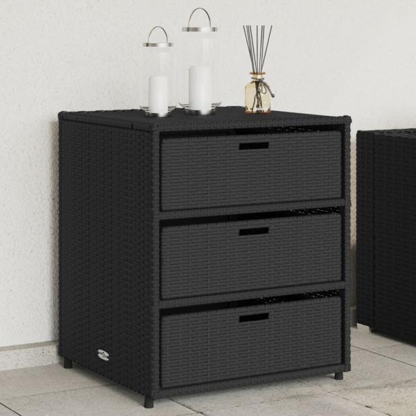 ARDEBO.de - Gartenschrank Schwarz 55x59x69 cm Poly Rattan