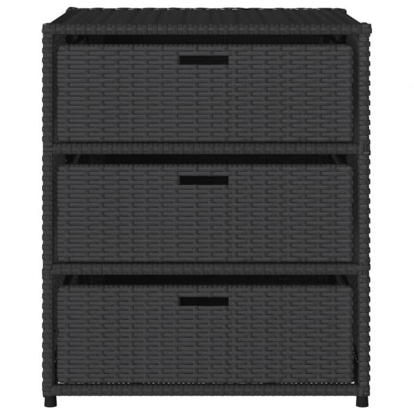 Gartenschrank Schwarz 55x59x69 cm Poly Rattan