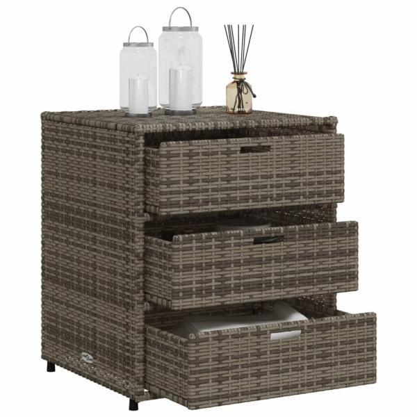 Gartenschrank Grau 55x59x69 cm Poly Rattan