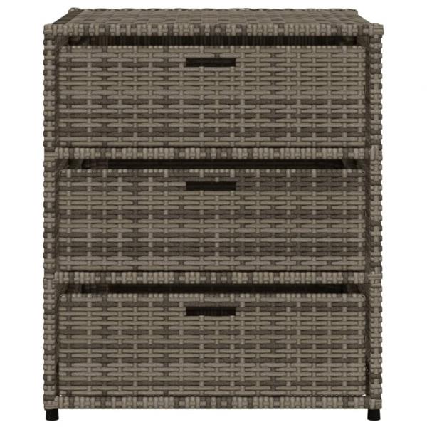 Gartenschrank Grau 55x59x69 cm Poly Rattan