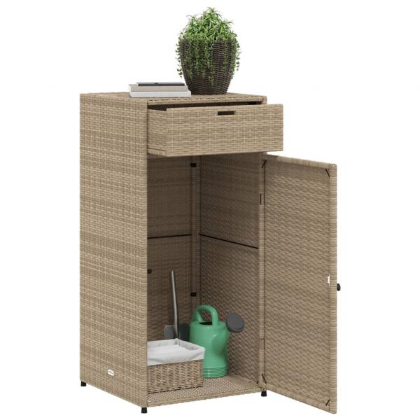 Gartenschrank Beige 55x55x111 cm Poly Rattan