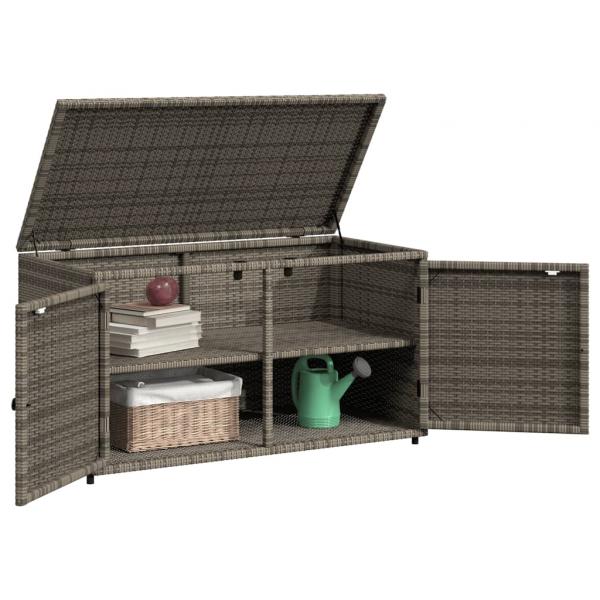 Gartenschrank Grau 110x55x60,5 cm Poly Rattan