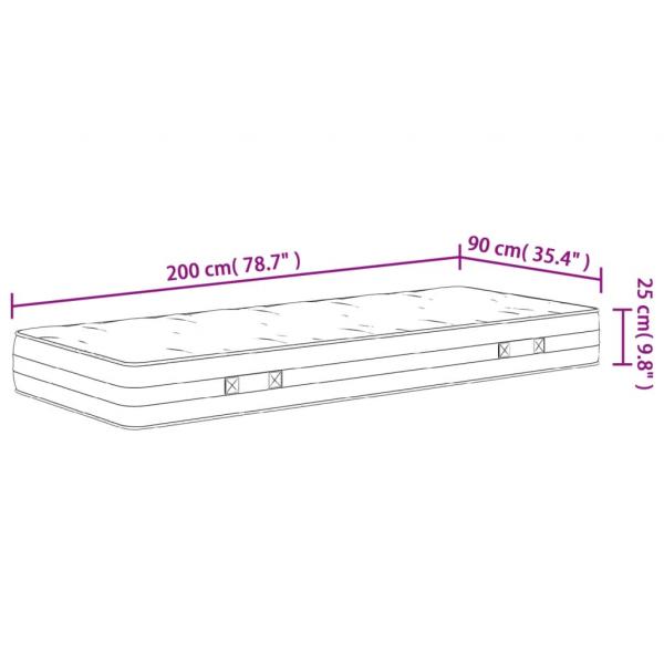 Matratze Taschenfederkern Mittelfest 90x200 cm