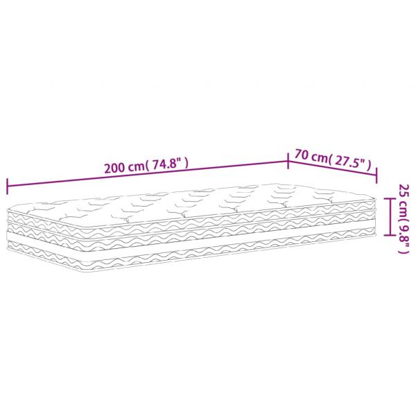 Matratze Taschenfederkern Mittel 70x200 cm