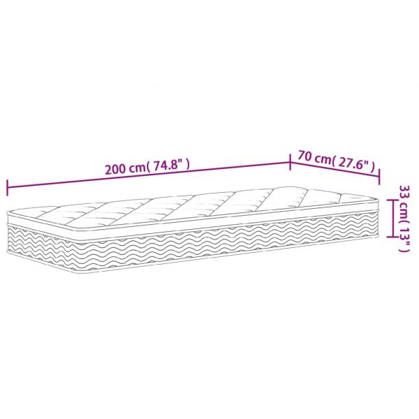 Matratze Taschenfederkern Medium Plus 70x200 cm