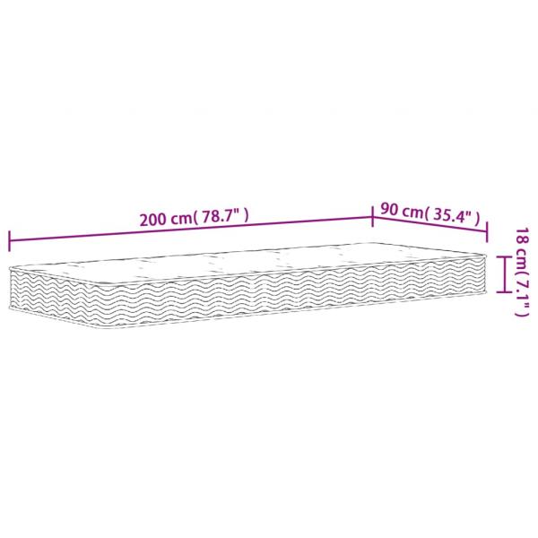 Matratze Bonnell-Federkern Mittel 90x200 cm