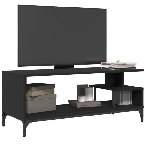 TV-Schrank Schwarz 102x40x41 cm Holzwerkstoff und Stahl