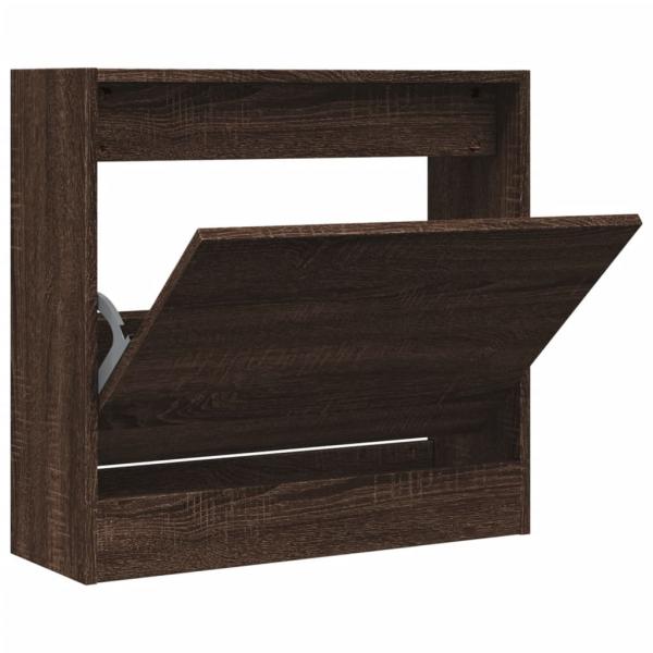 Schuhregal Braun Eichen-Optik 60x21x57 cm Holzwerkstoff