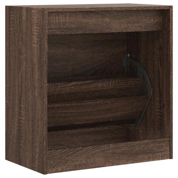 Schuhschrank Braun Eichen-Optik 60x34x63,5 cm Holzwerkstoff