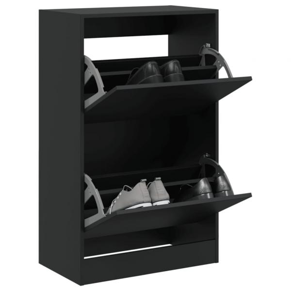 ARDEBO.de - Schuhschrank Schwarz 60x34x96,5 cm Holzwerkstoff