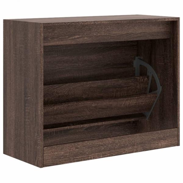 Schuhschrank Braun Eichen-Optik 80x34x63 cm Holzwerkstoff