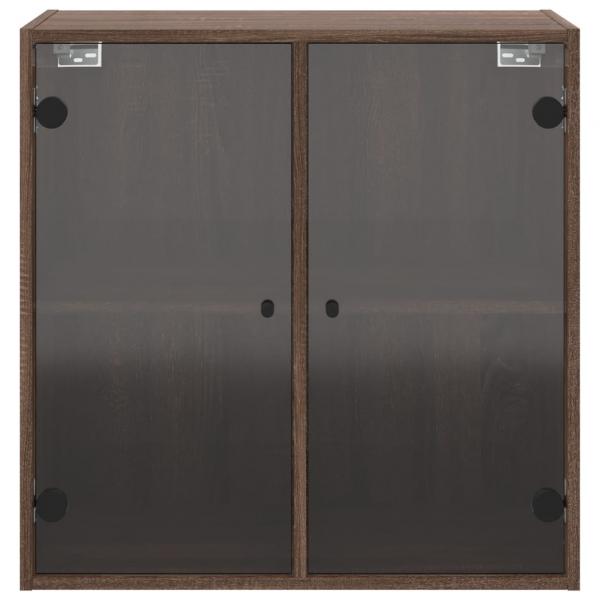 Wandschrank mit Glastüren Braun Eichen-Optik 68x37x68,5 cm