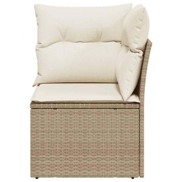 Garten-Ecksofa mit Kissen Beige Poly Rattan