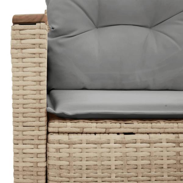 Gartensofa mit Kissen 2-Sitzer Beige Poly Rattan