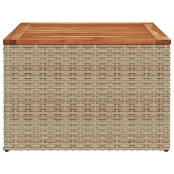 Gartentisch Beige 55x55x37 cm Poly Rattan und Akazienholz