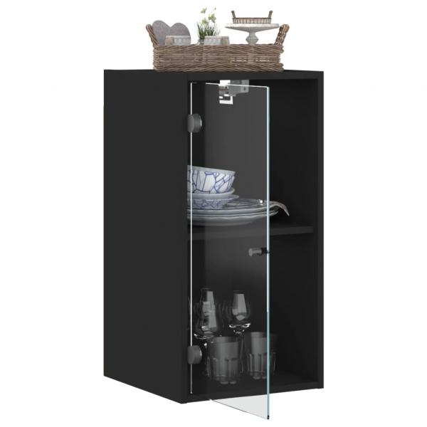 Wandschrank mit Glastüren Schwarz 35x37x68,5 cm